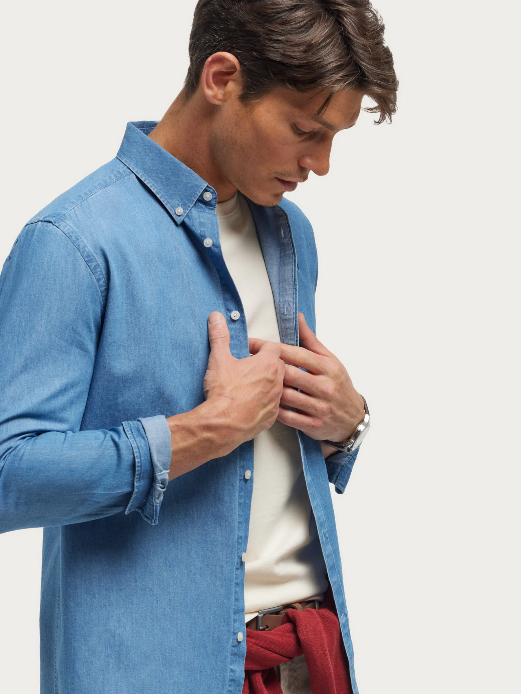 Alvaro Moreno CAMISA DENIM B.DOWN-Hombre Casual