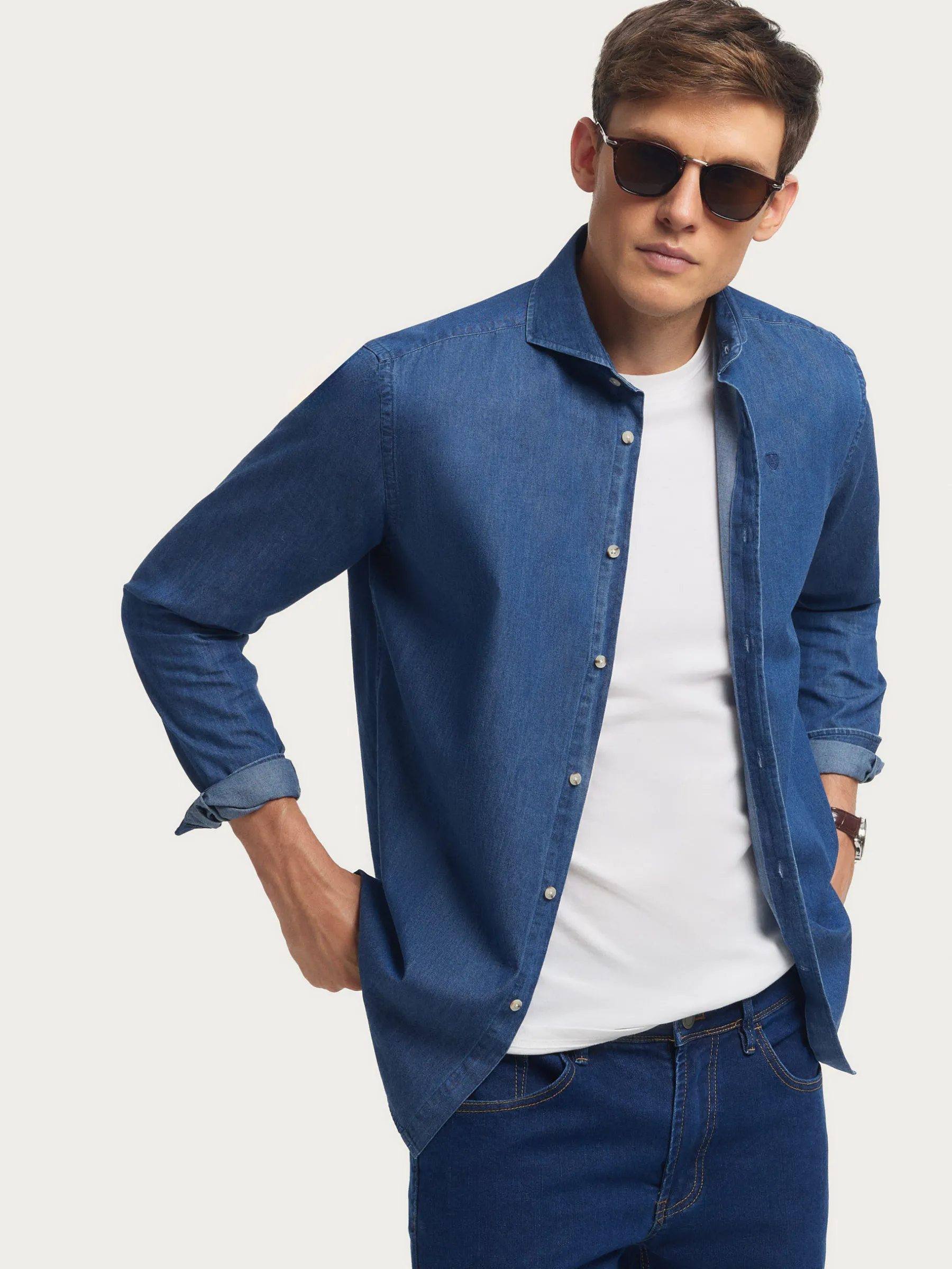 Alvaro Moreno CAMISA DENIM JACK-Hombre Casual