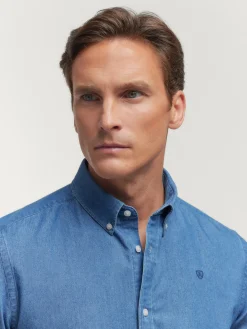 Alvaro Moreno CAMISA DENIM SLUB-Hombre Casual