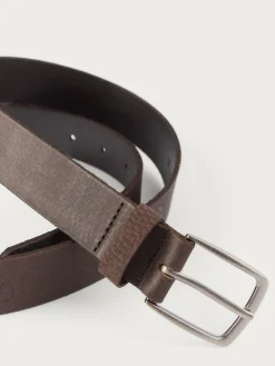 Alvaro Moreno CINTURON LOGO PIEL MARRÓN-Hombre Cinturones