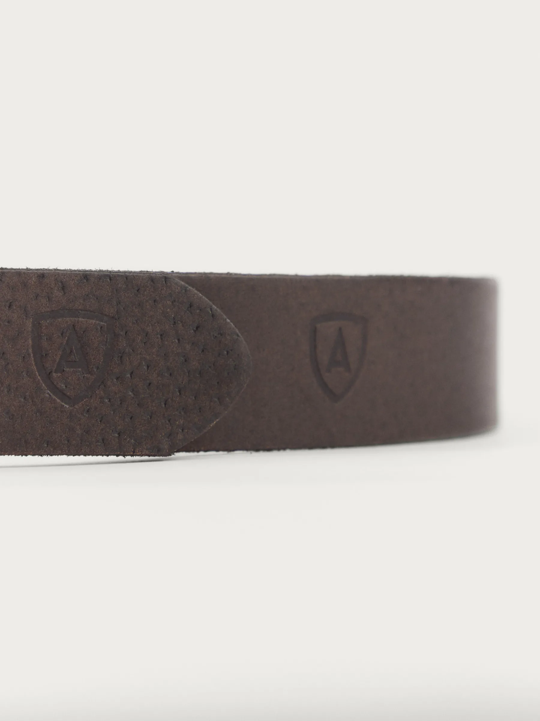 Alvaro Moreno CINTURON LOGO PIEL MARRÓN-Hombre Cinturones