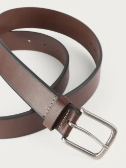 Alvaro Moreno CINTURON PIEL BISEL MARRÓN-Hombre Cinturones