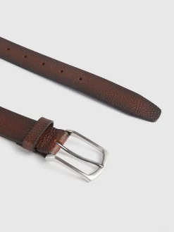 Alvaro Moreno CINTURON PIEL ROUGH MARRÓN-Hombre Cinturones