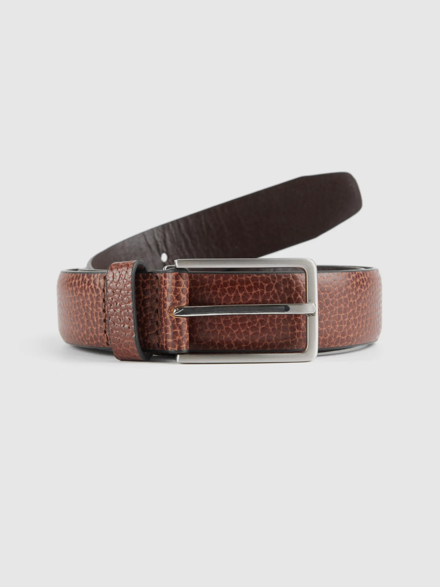 Alvaro Moreno CINTURON VESTIR LEATHER MARRÓN-Hombre Cinturones