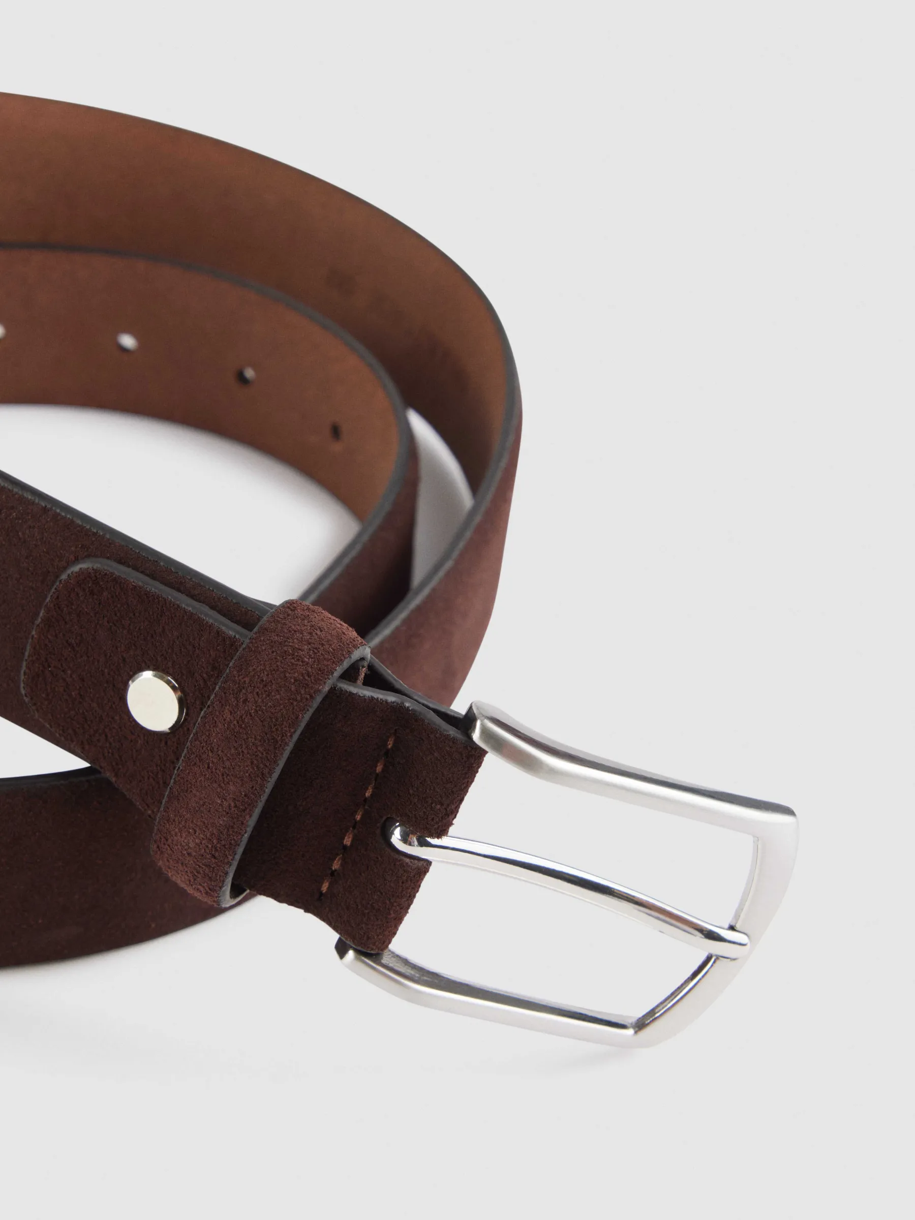 Alvaro Moreno CINTURON VESTIR SERRAJE MARRÓN-Hombre Cinturones