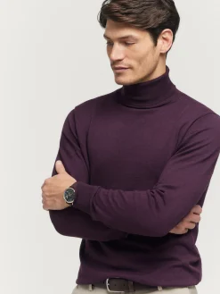 Alvaro Moreno JERSEY ROLL COLLAR BURDEOS-Hombre Jerséis