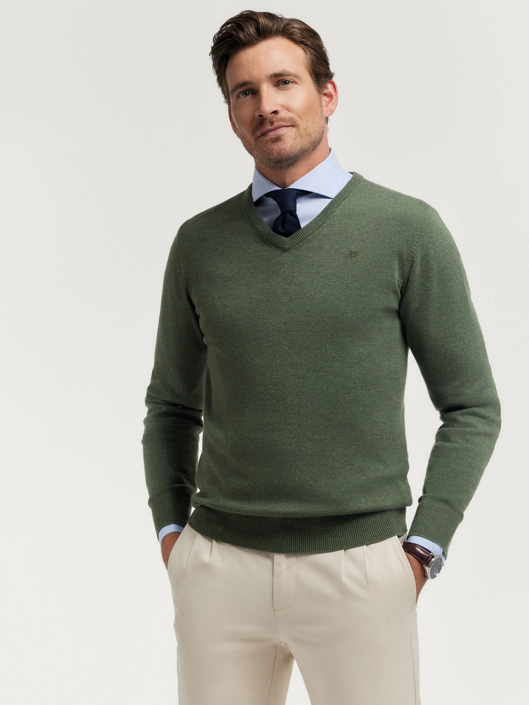 Alvaro Moreno JERSEY V-NECK TRENDY-Hombre Jerséis