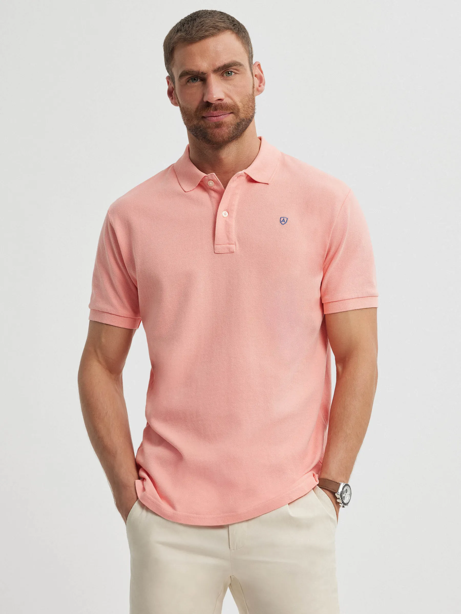 Alvaro Moreno POLO BASIC SALMÓN-Hombre Polos Y Poleras